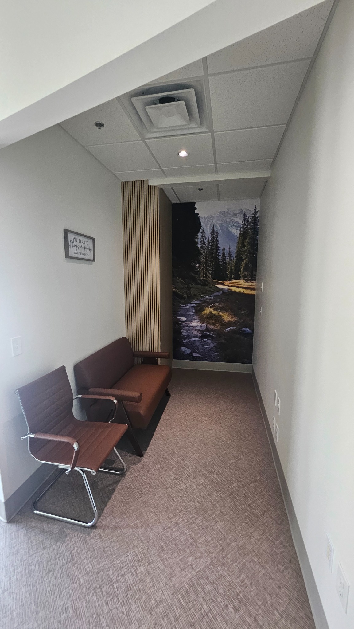Quiet seating area inside the clinic